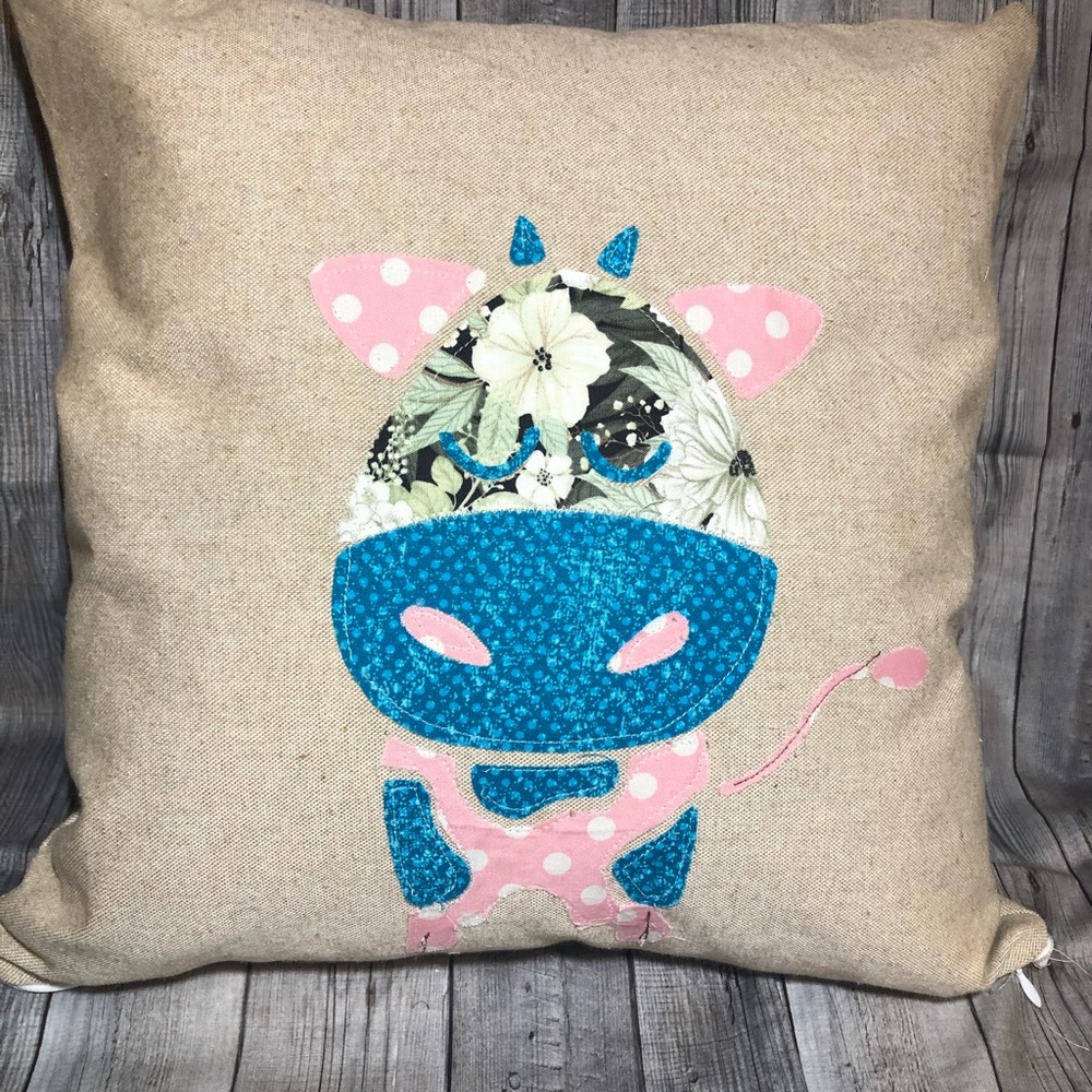 Cow handmade slip cover with zipper